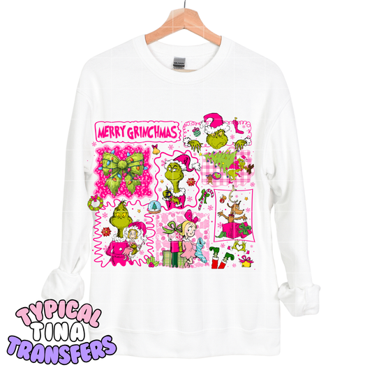 Pink Gr!nchy Stamps | DTF Transfers | POD