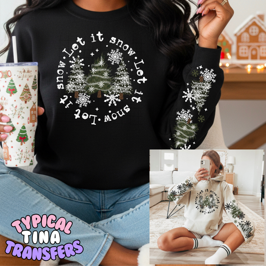Let it snow Trees and snow flakes | DTF Transfers | POD
