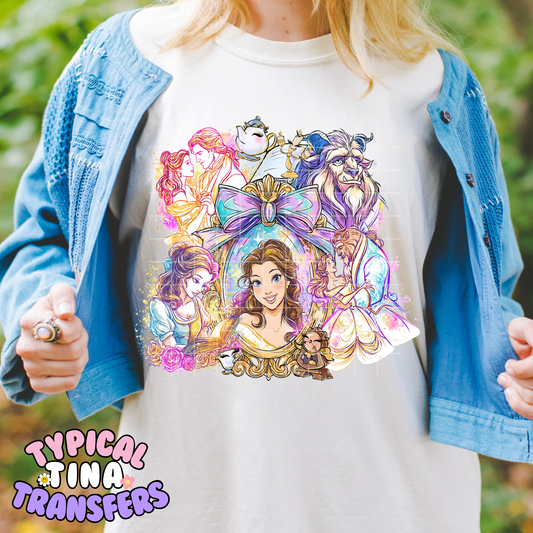 Watercolor B Beauty sketech | DTF Transfer | POD