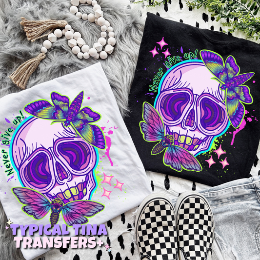 Skull and moths | DTF Transfers | POD
