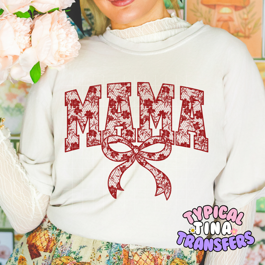 Mama Red lace | DTF Screen Print | POD
