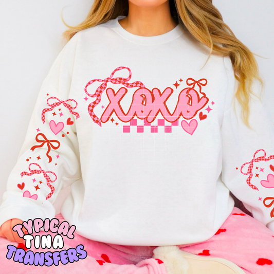 XOXOX (checkered ribbon) | DTF Transfers | POD