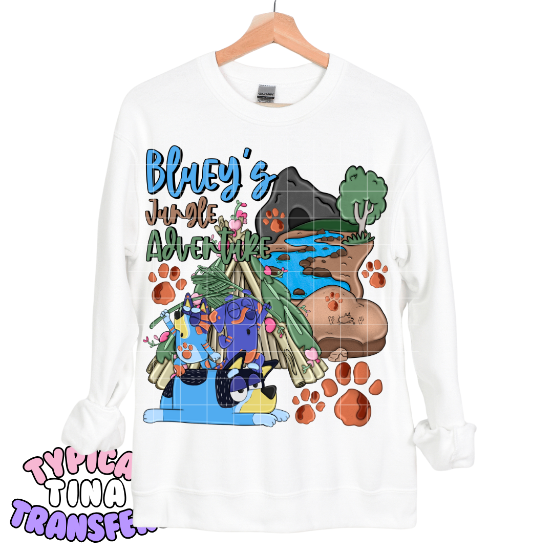 Blue pup jungle adventure | DTF Transfers | POD