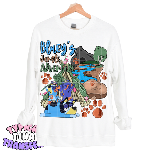 Blue pup jungle adventure | DTF Transfers | POD