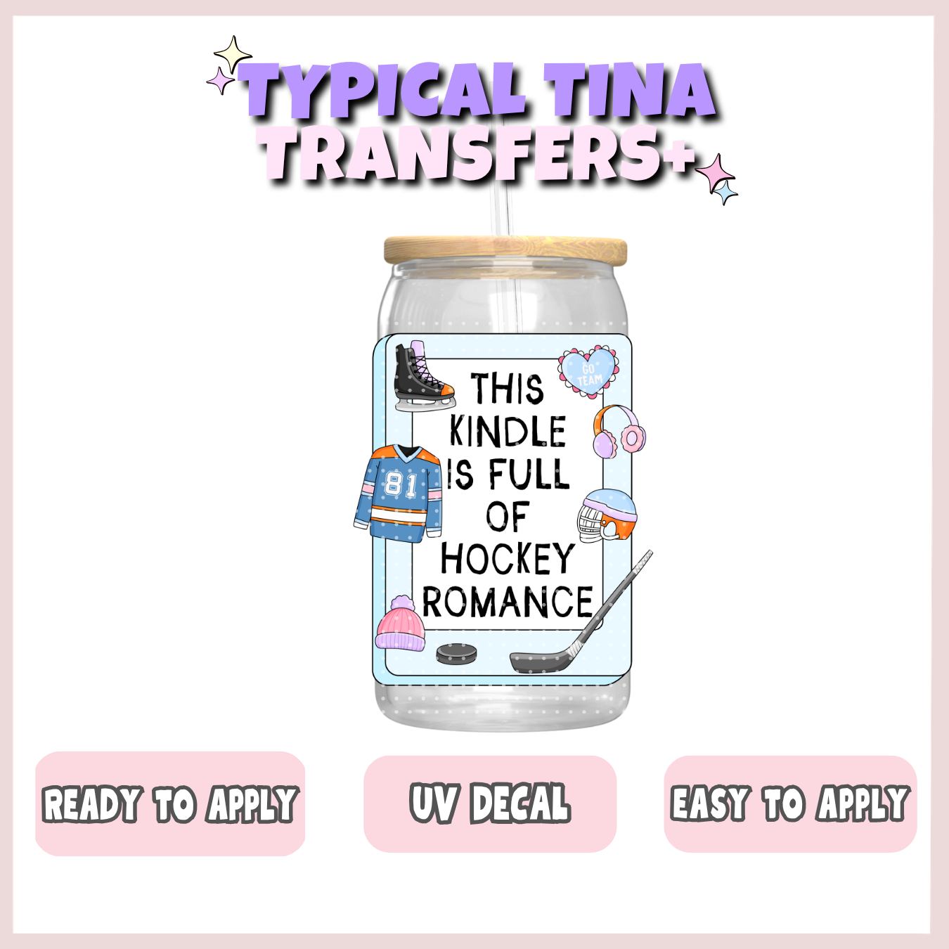 kindle full of hockey romance  | UV decals | POD