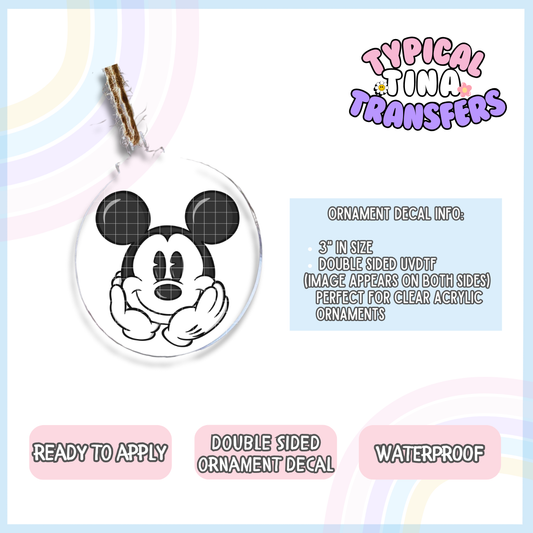 PreSale UVDTF | Famous Mouse | 3" Ornament Decal