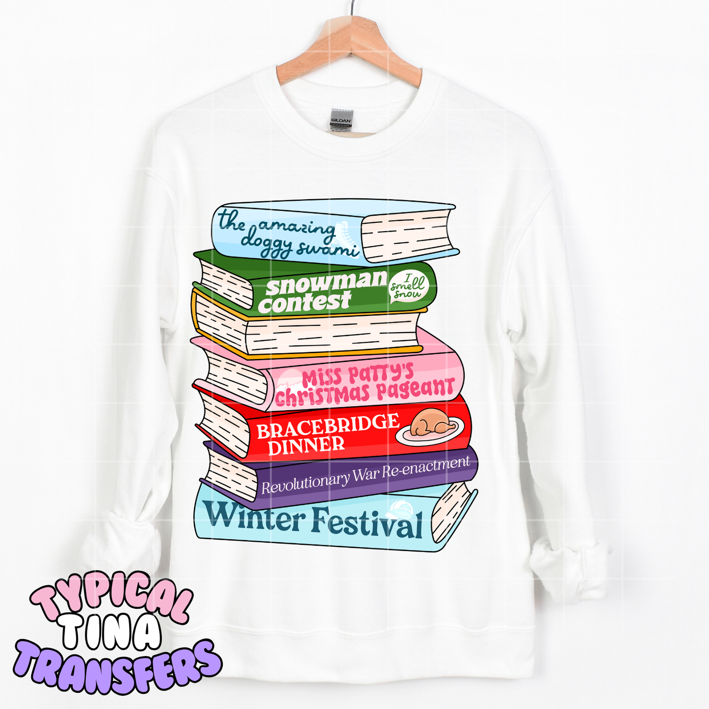 Gilmore Girls Winter Book Stack | DTF Transfer | POD