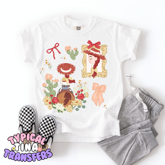 Cow girl J Coquette Floral | DTF Transfer | POD