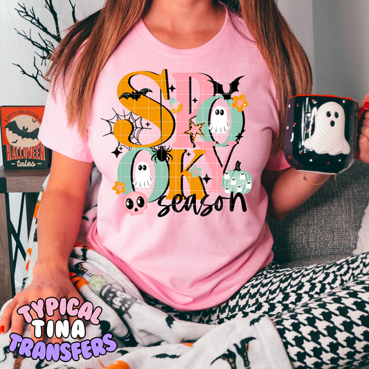 Spooky Season teal and pink | DTF Transfer | POD