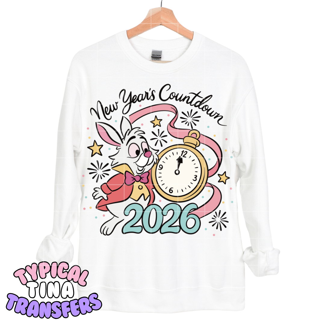 Rabbit NYE countdown 2026 | DTF Transfers | POD