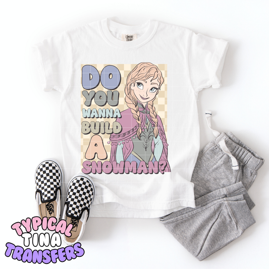 Anna Build Snowman | DTF Transfer | POD