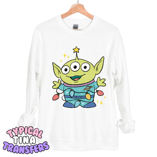 Toy Alien with Xmas lights | DTF Transfers | POD