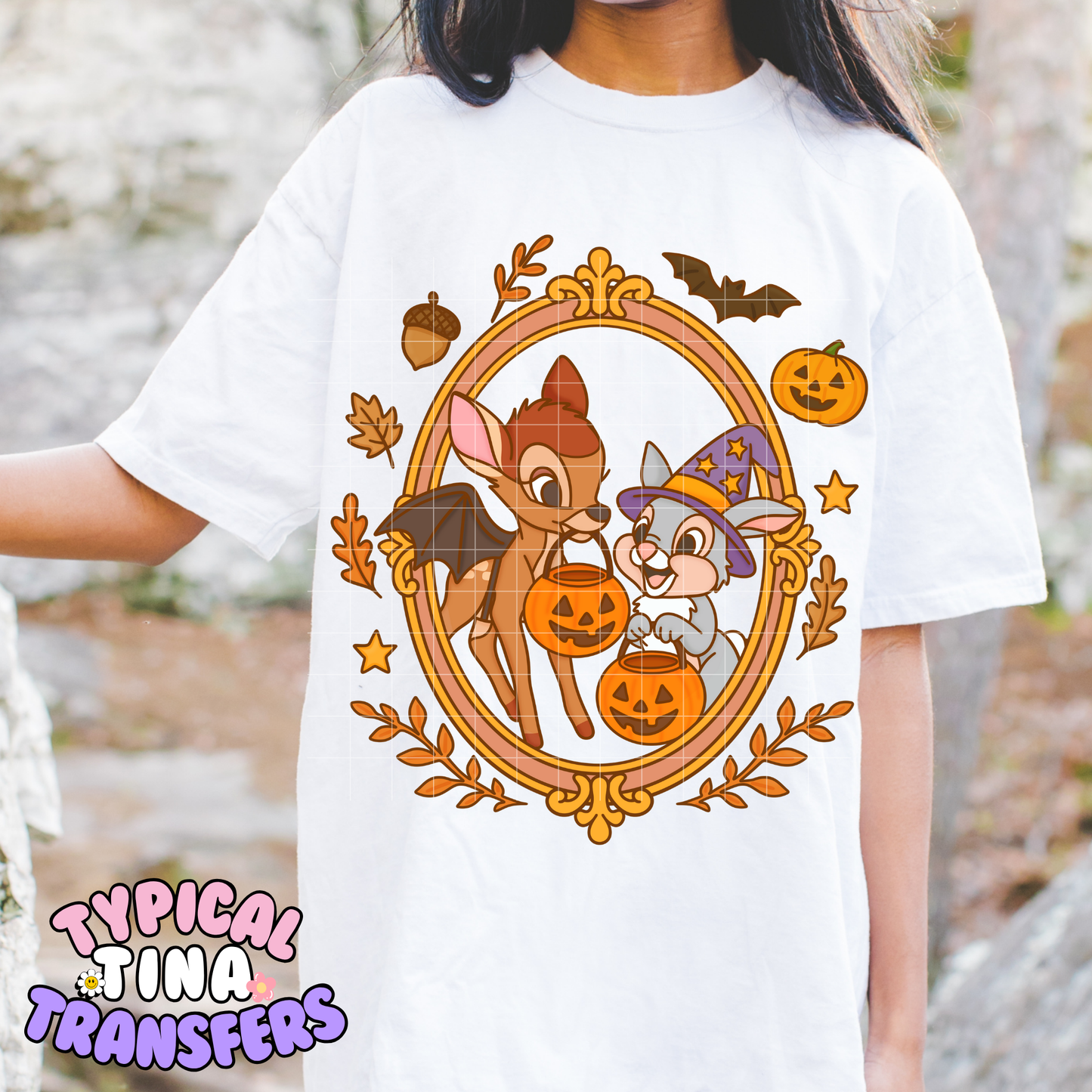 Dear Bam and Bunyy Halloween Frame | DTF Transfer | POD