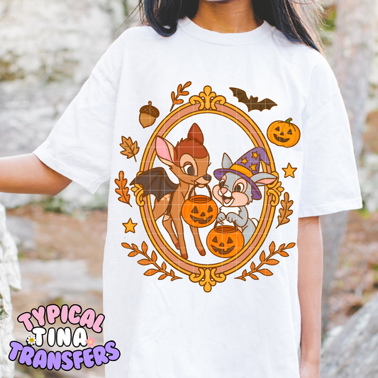 Dear Bam and Bunyy Halloween Frame | DTF Transfer | POD