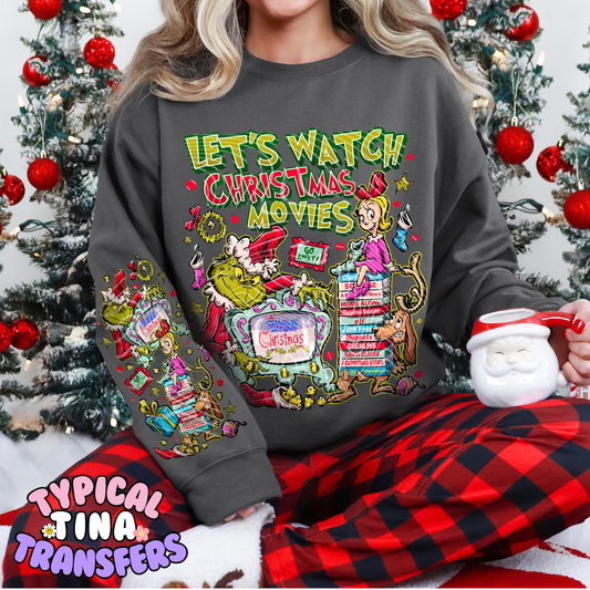 Let's Watch Christmas Movies Green Guy | DTF Transfer | POD