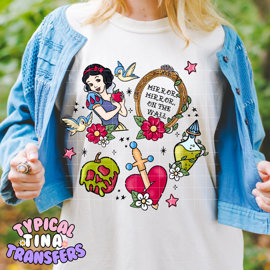 Fairest Mirror Mirror Tattoo | DTF Screen Print | POD