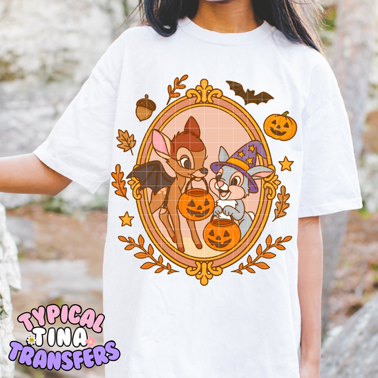 Dear Bam and Bunyy Halloween Frame | DTF Transfer | POD