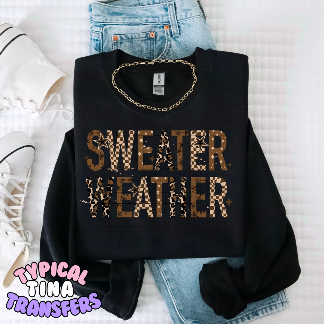 Sweater weather (pattern brown tones) | DTF Transfer | POD