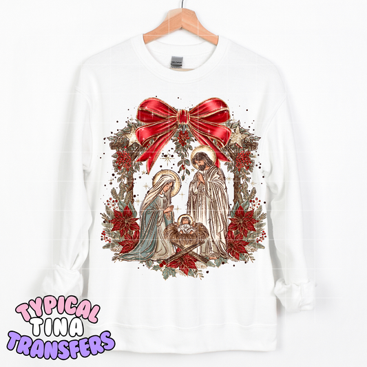 Navity scene large red bow | DTF Transfer | POD
