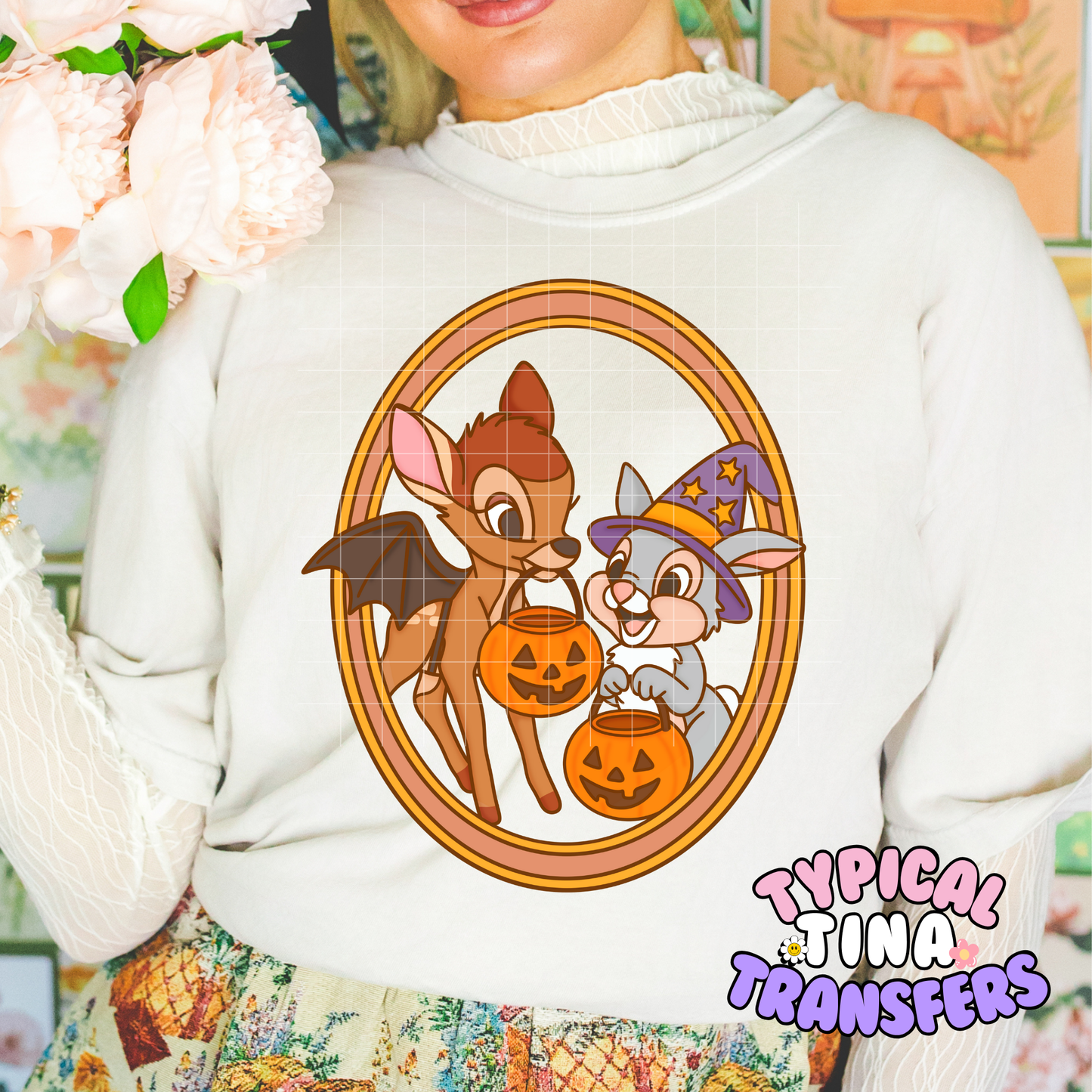 Dear Bam and Bunyy Halloween Frame | DTF Transfer | POD