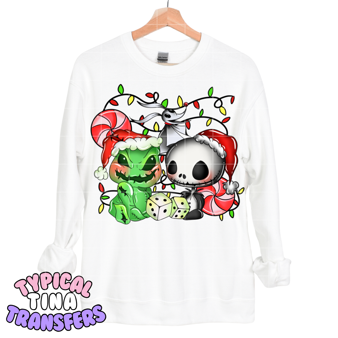 Oog and Jack candy swirls and lights | DTF Transfers | POD