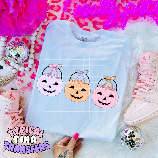 pastel pumpkin buckets | DTF Transfer | POD