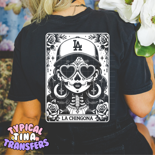 La Chingona Tarot Card (white) | DTF Screen Print | POD