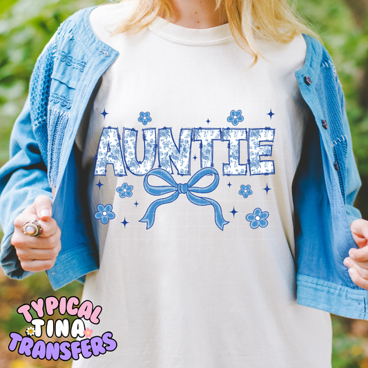 Chinoiserie Blue Floral Family | DTF Screen Print | POD - choose design