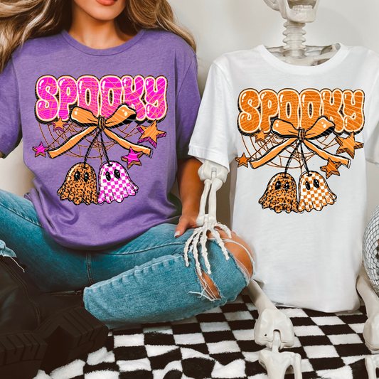 Spooky checkered ghost cherries | DTF Transfer | POD