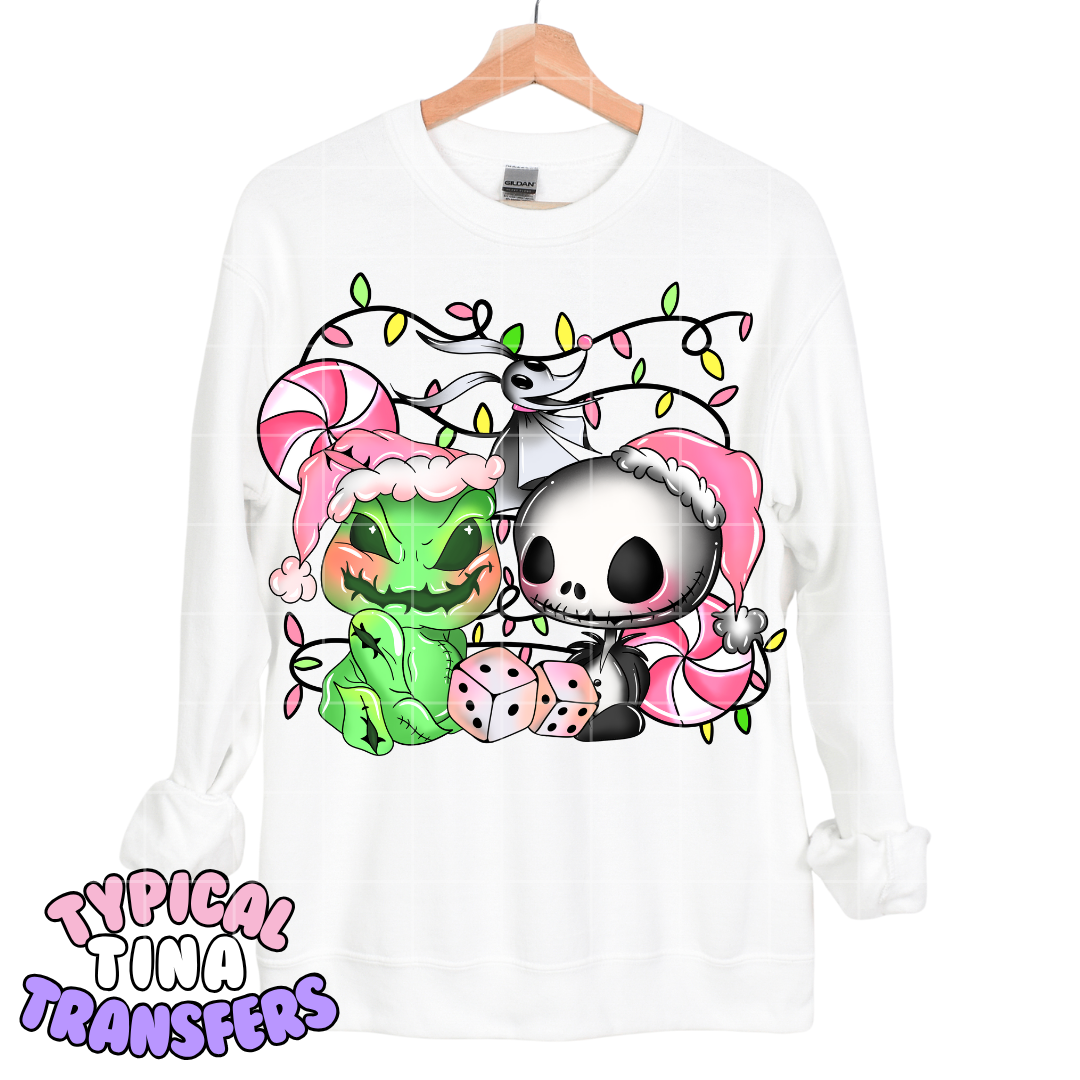 Oog and Jack candy swirls and lights | DTF Transfers | POD