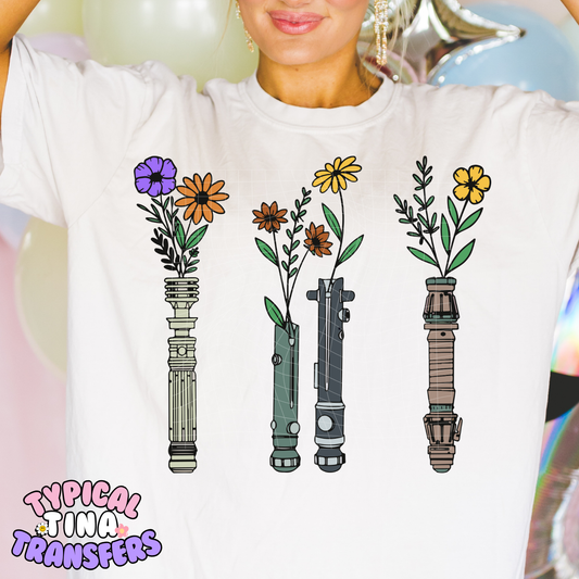 Saber Florals | DTF Screen Print | 11" Adult