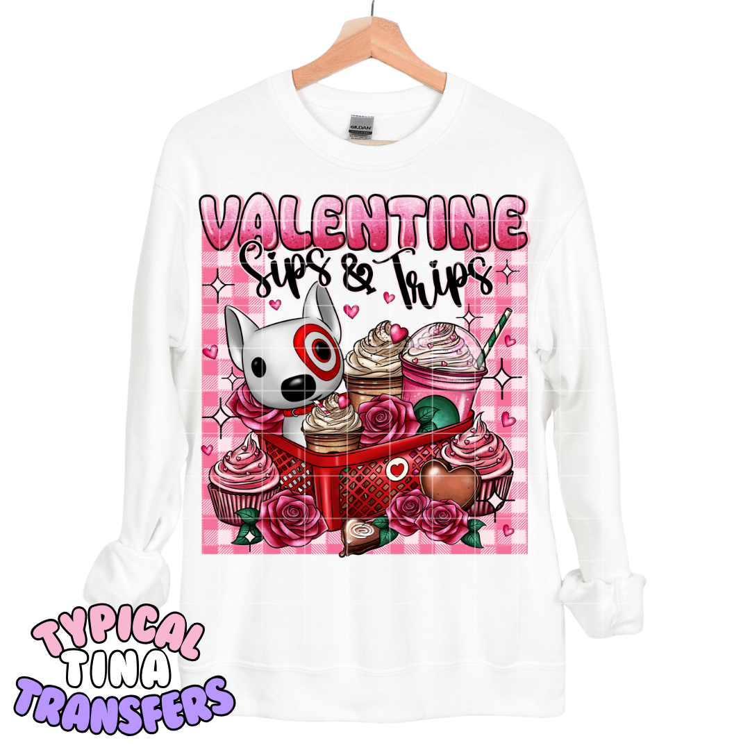 Sips & Trips Valentine | DTF Transfers | POD
