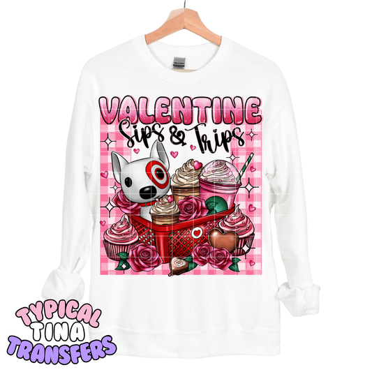 Sips & Trips Valentine | DTF Transfers | POD