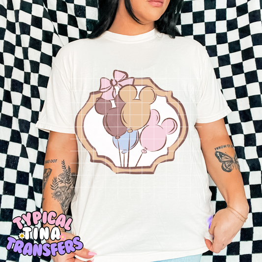 Mouse Balloons Frame | DTF Transfer | POD