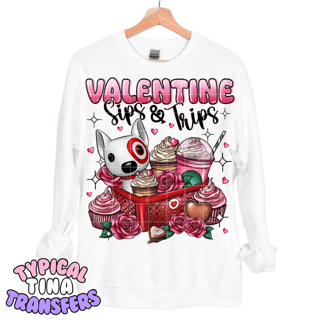 Sips & Trips Valentine | DTF Transfers | POD