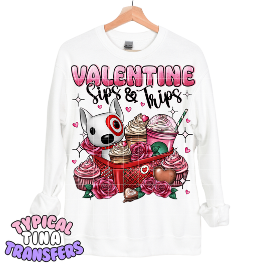 Sips & Trips Valentine | DTF Transfers | POD