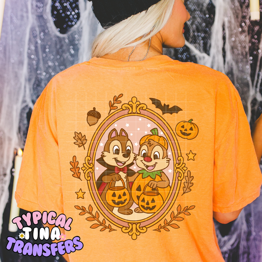 C& D Chipmunks Halloween Frame | DTF Transfer | POD