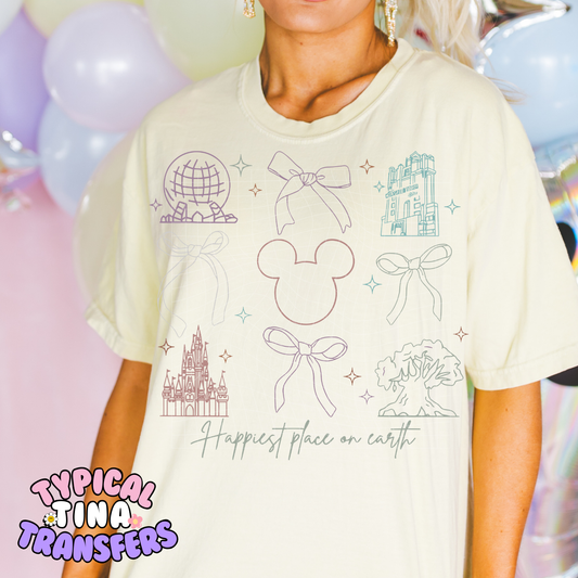 Happiest place on earth coquette dainty | DTF Screen Print | POD