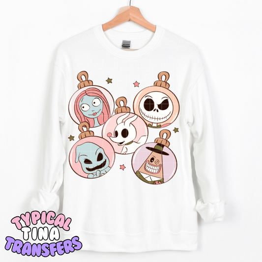 NMBC Pastel Christmas Ornaments | DTF Transfer | POD