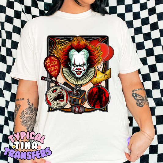 Clown Red Balloon | DTF Transfer | POD