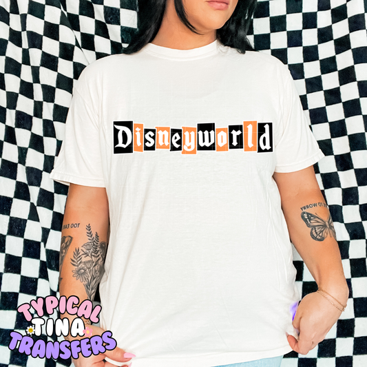 Black and Orange Diz world Banner | DTF Transfer | POD