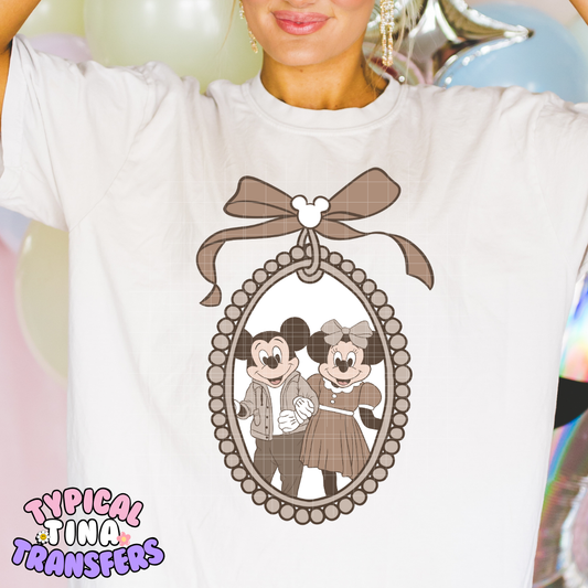 Retro Mick and Min Frame | DTF Screen Print | POD