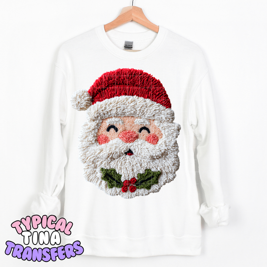 Faux Rug Style - Santa Smiling | DTF Transfer | POD