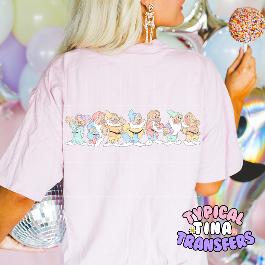 Pastel Working Dwarves | DTF Transfer | POD