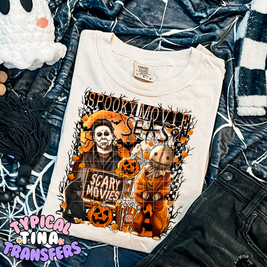 Spooky and Scary Movies orange | DTF Transfer | POD