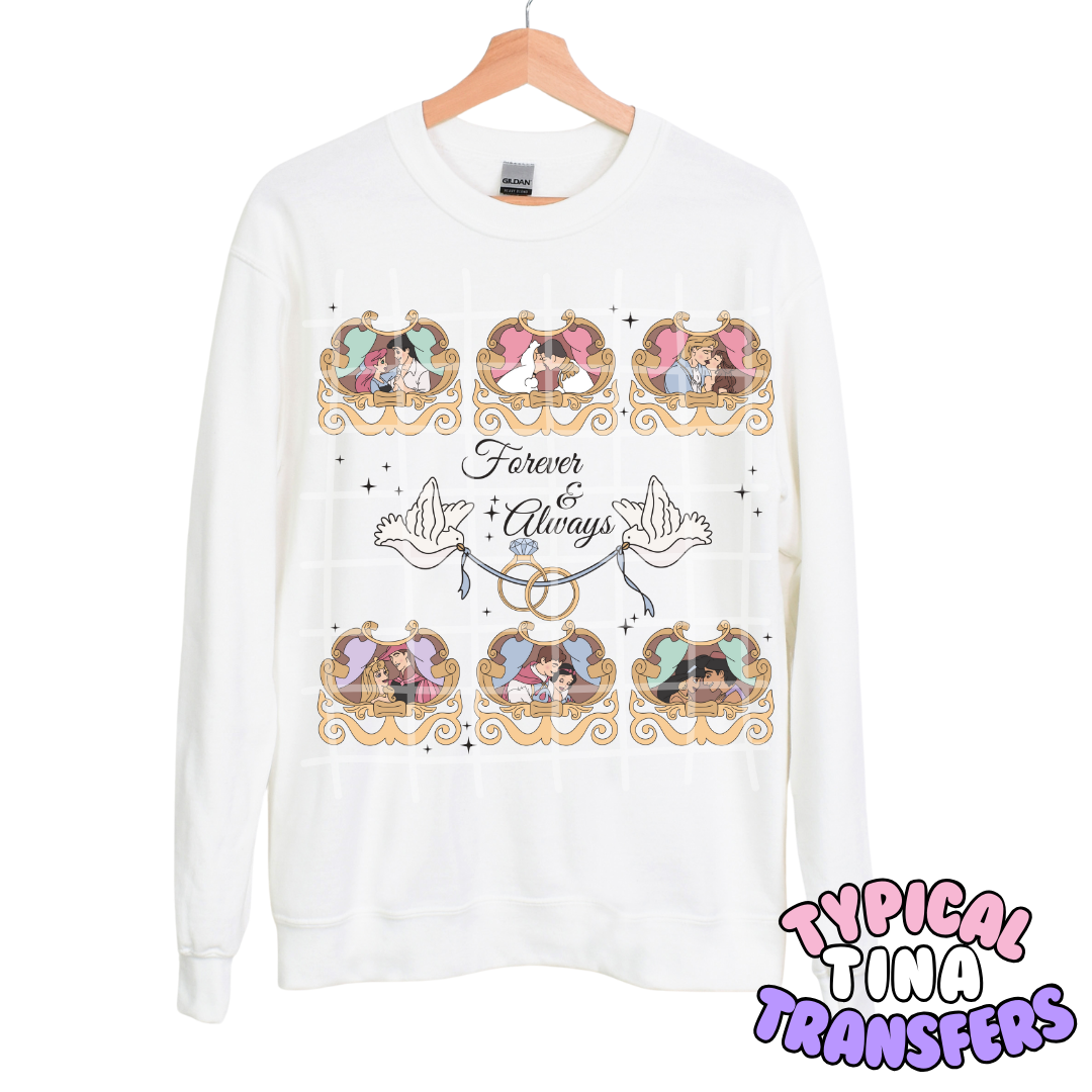 Forever & Always Princesses and Princes | DTF Transfers | POD - choose design
