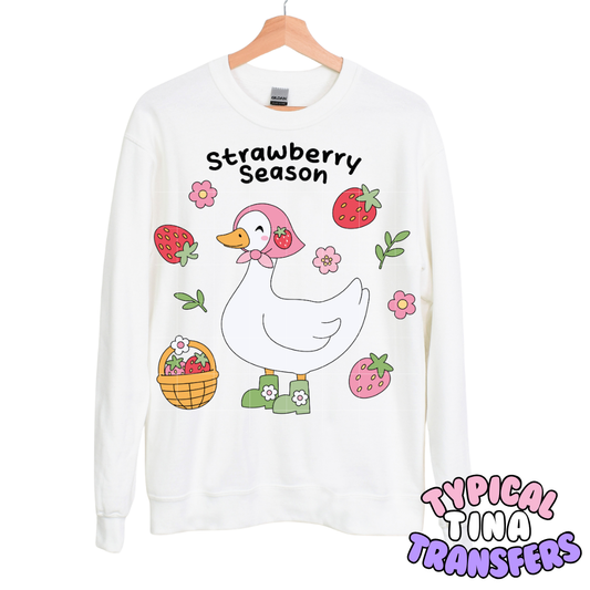 Strawberry Season Goose | DTF Transfers | POD