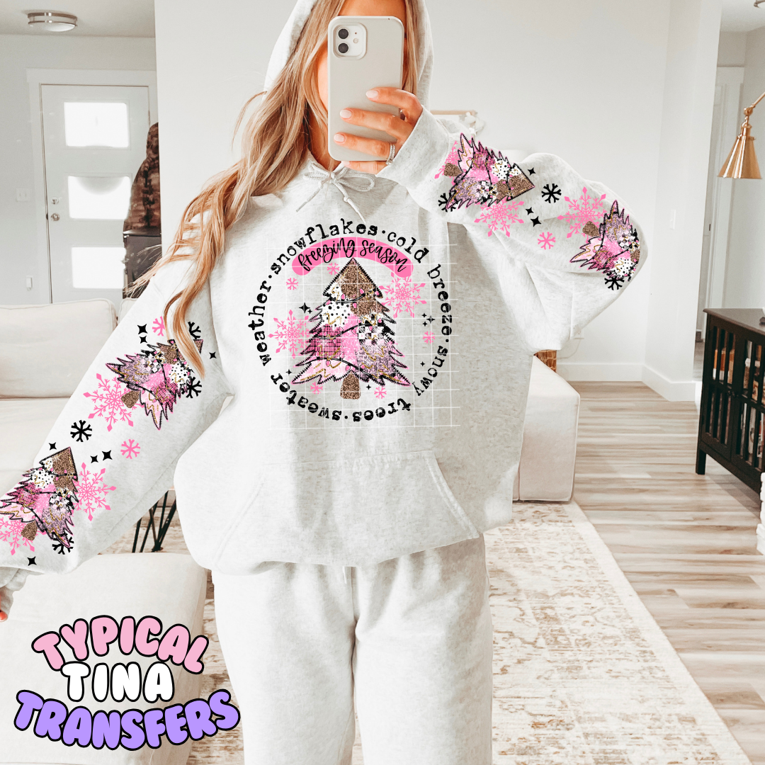 Snowflakes breezy pink | DTF Transfers | POD