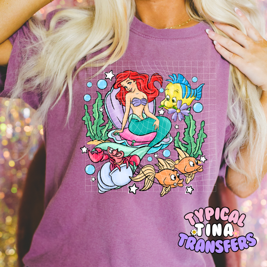 Princess A under the water | DTF Screen Print | POD