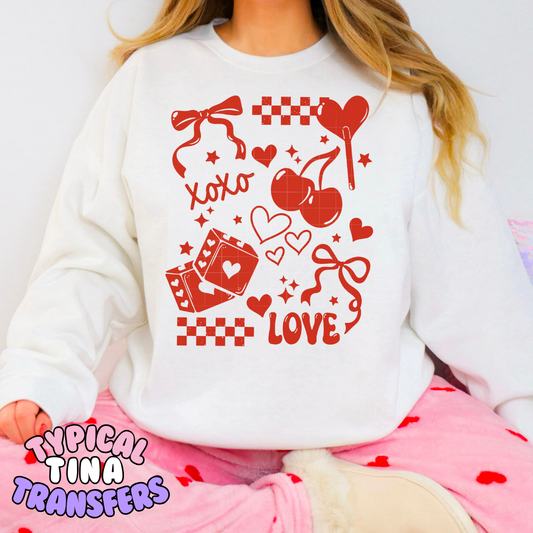 XOXO love single color | DTF Transfers | POD
